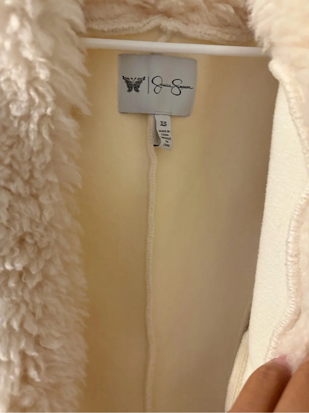 Jessica Simpson Cream Faux-Sherpa Kids Vest
